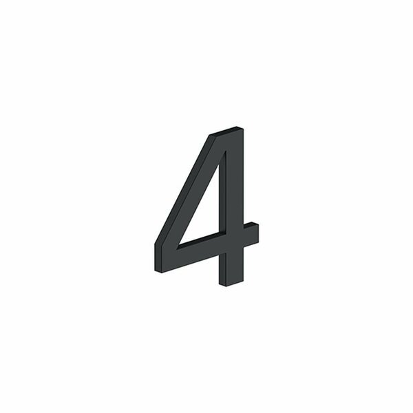4 House Number 4 with Risers Black Finish, Deltana, Mfr#: RNE-4U19